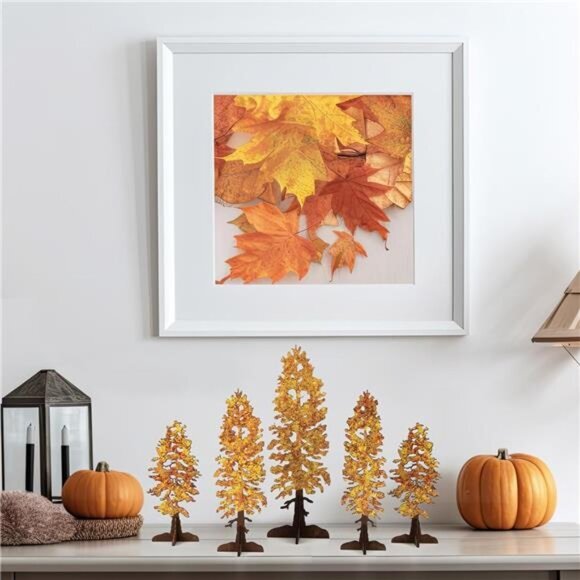 Fall Decor 5PCS Wooden Free Standing Fall Autumn Trees Signs Home Decorations - Picture 5 of 6